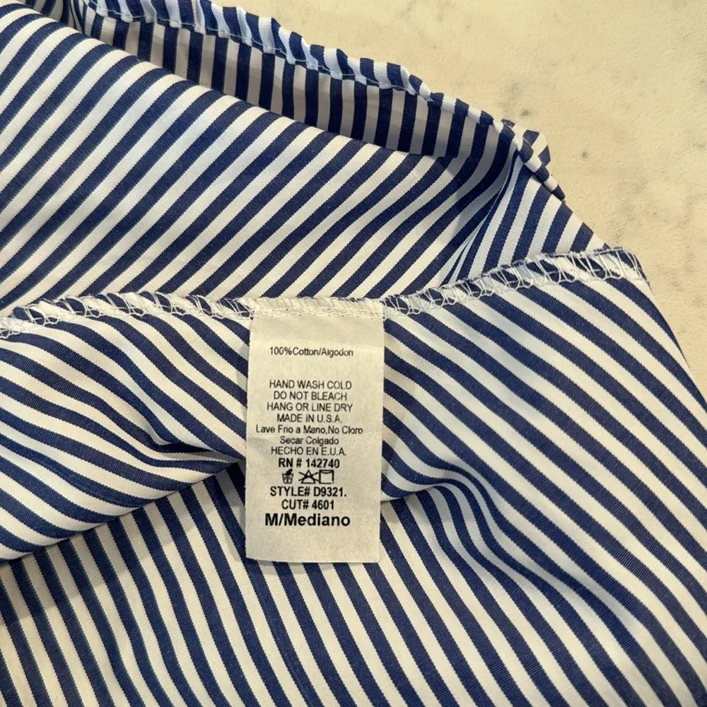 Blue and white striped high-low strappy sundress - Women's size Medium - Picture 8 of 9